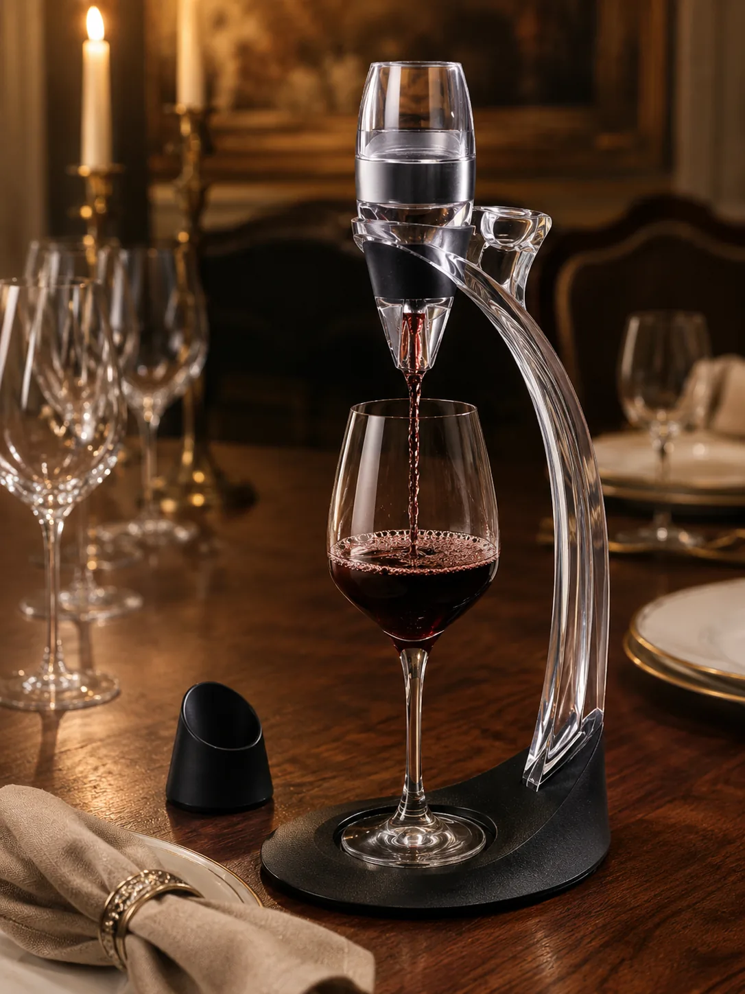 Rose et Bouchon | Aérateur de vin avec support bras – Service précis — produit