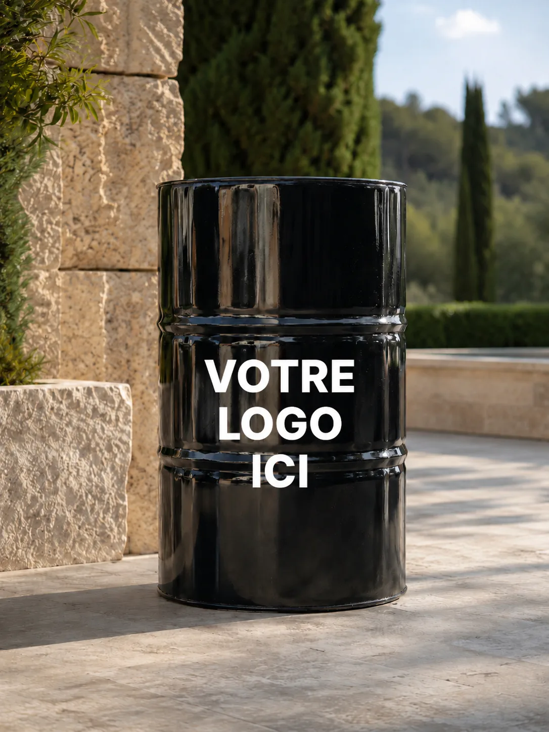 Rose et Bouchon | Baril Noir Brillant Personnalisable – Expérience unique — produit