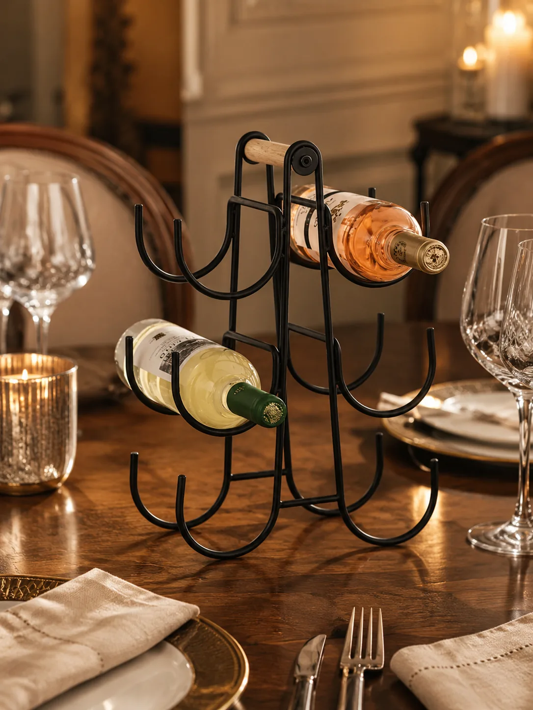 Rose et Bouchon | Casier à vin métal 6 bouteilles – Design sobre et sûr — produit