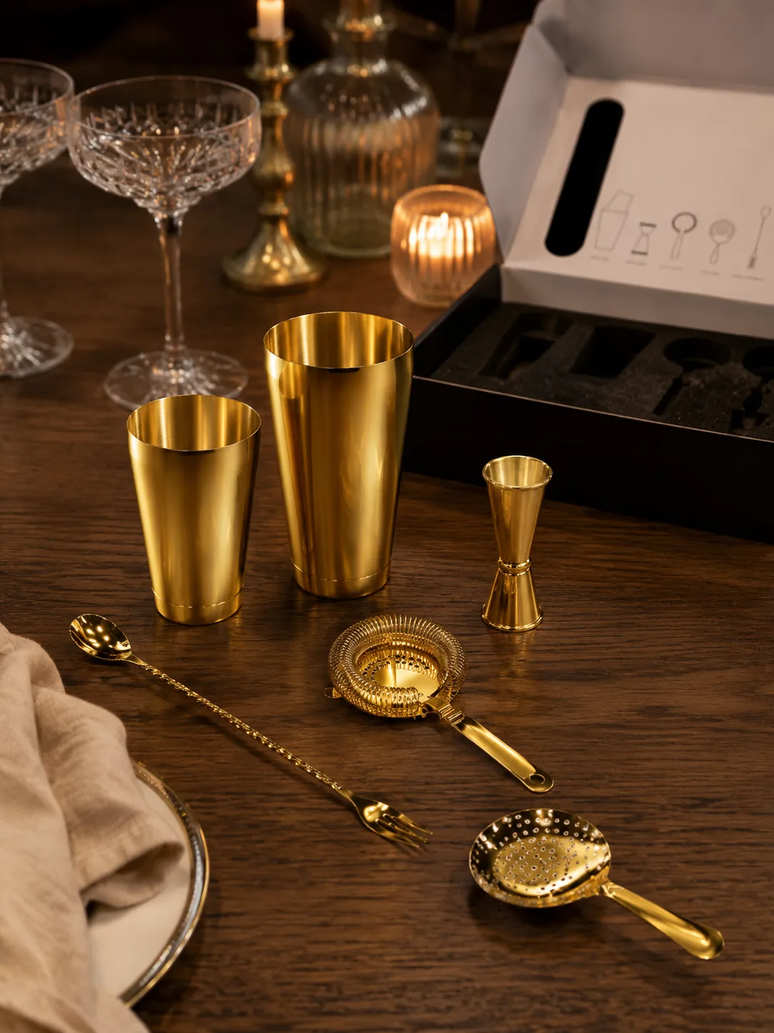 Rose et Bouchon | Cocktail Tool Set Gold Speak – Précision, style, créativité — produit