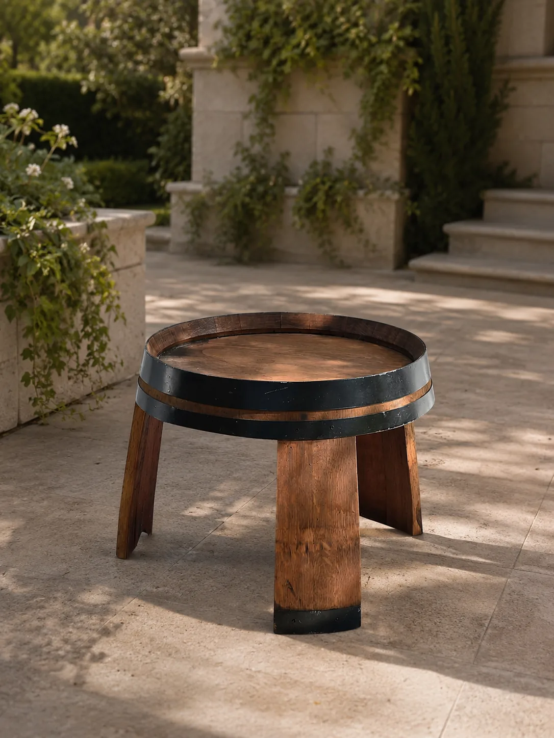 Rose et Bouchon | Table basse barrique – Style et fonctionnalité intemporels — produit
