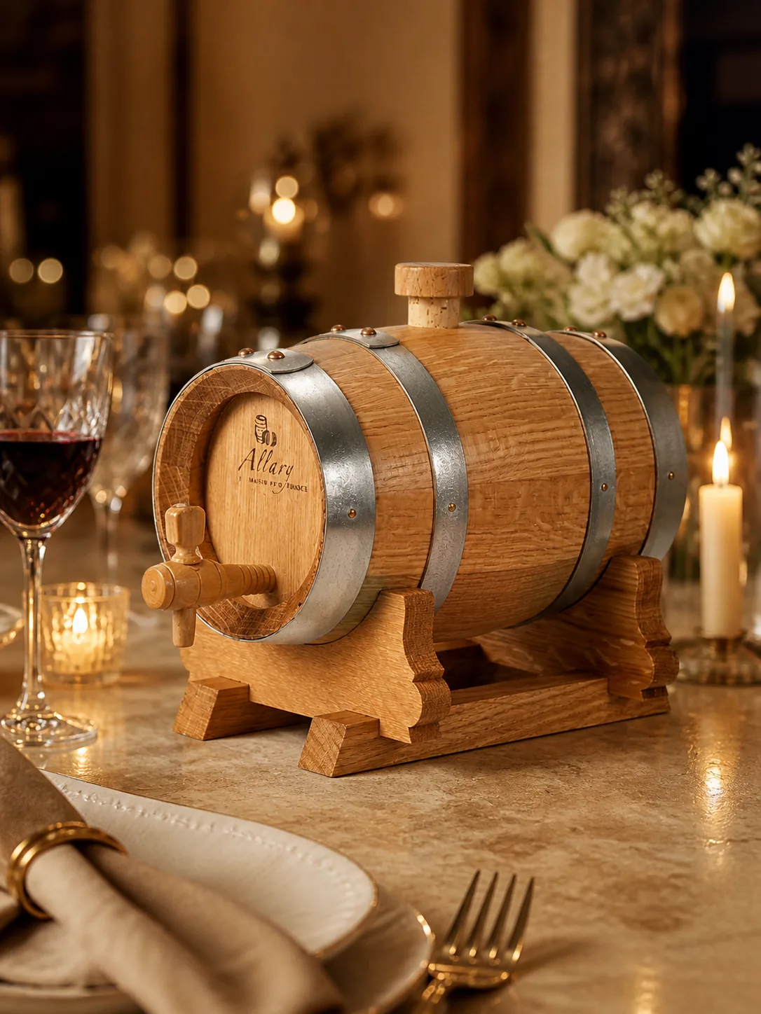 Rose et Bouchon | Wooden Oak Barrel 5 Ltr – Service traditionnel, maîtrise du vin — produit
